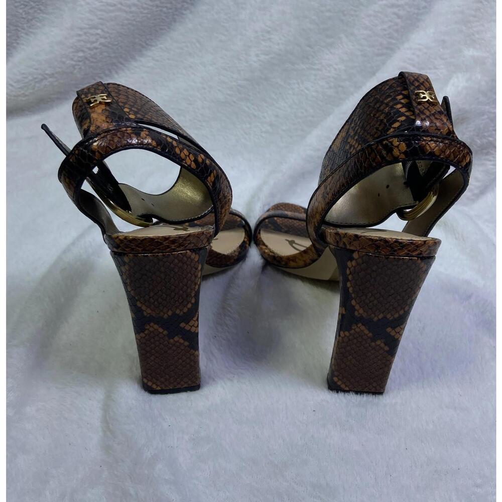 Sam Edelman Yaro Dusty Orange Snake Print Heels Sz. 7 M US 37 EU Western Cowgirl - Picture 5 of 8